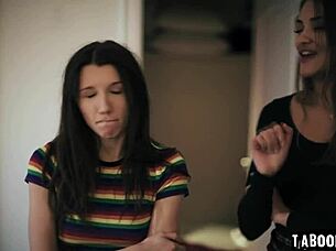 gizelle spies on maya and hazel in steamy lesbian tribbing