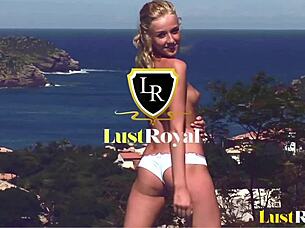 Melyne Leona slurps thick cock before beach cowgirl pounding