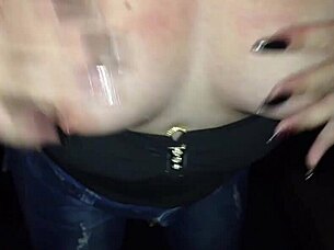 Watch her fuck gloryhole strangers as cuck peeks through