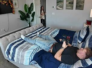 blonde milf takes holiday dick sloppy bts with natural tits