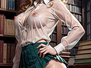 blonde bookworm librarian flashes her pussy upskirt outdoors