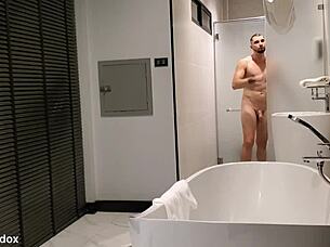 cuckold watches me fuck juicy asian wife as he jerks