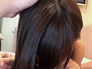 Japanese gf's first pov blowjob ends in mouth cumshot