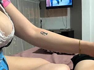 Horny Big Tits Teen Burns Hot Watching Movie!