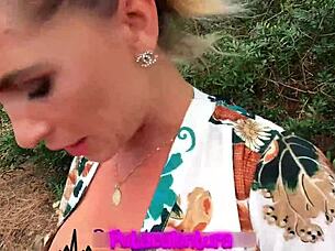 Leidy de leon gets fucked hard outdoors in enchanted forest