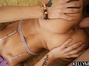 he takes what he wants filling audrey's cunt with jizz