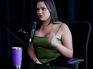 maria bittencourt starts with two guys in sheer red lingerie banging hard