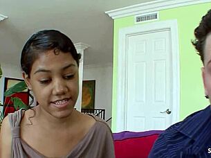 small desi girl seduces classmate's big dick home alone