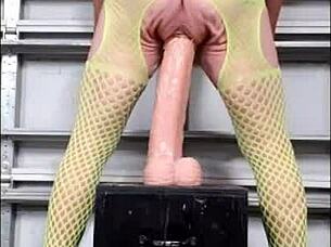 danieladeep pounds ass in yellow bodystocking dildo play