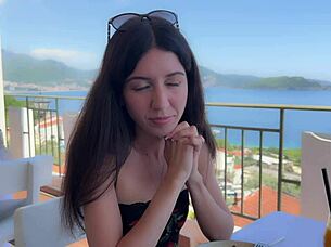 Public agent bends pretty Katty West over for rough creampie