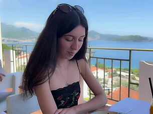 Public agent bends pretty Katty West over for rough creampie