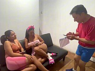 Real Amateur Homemade Threesome Punishes Cute Big Tits Girls