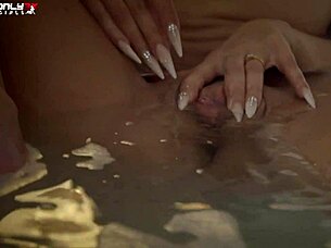Shalina devine teases huge pierced nipples before bath