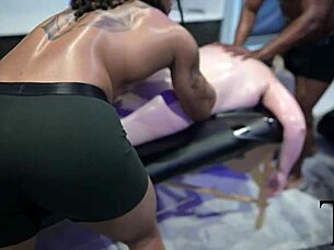 Slutty Blonde BBW Milf Gangbanged by Monster Black Cocks