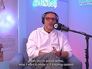 Ecuadorian Paola Rivera masturbates wildly on sybian machine for fans in podcast interview