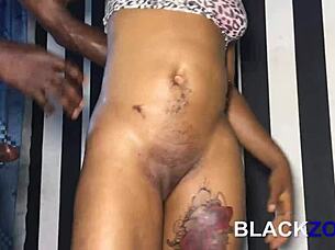 cute ebony girlfriend gives killer blowjob before wild bedroom ride