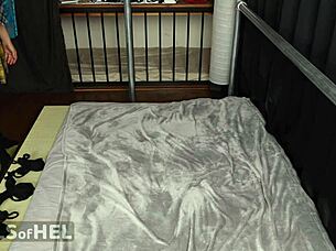 bound teen student endures bdsm foot tickling anal dildo!