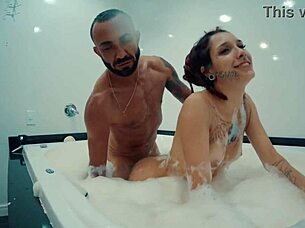 brazilian teen deepthroats cock until massive cumshot fills her mouth in shower