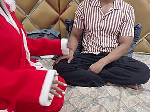 hot desi couple goes hardcore on christmas with juicy wet pussy riding 🎄🔥