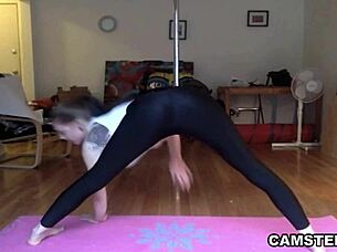 big natural tits brunette yoga webcam show