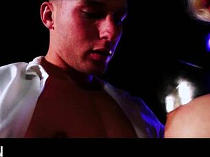 Big tits blonde milf enjoys pub fuck with sensual riding