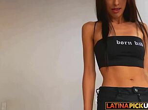 latina's deep anal ride and sloppy big cock blowjob