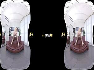 Antonia Sainz pees while toying in vr reality