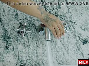 hot big ass brunette with amazing naturals seduces friend for bathtub fuck - paris the muse ricky spanish