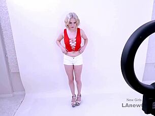 Studio model takes long cock for her cuteness