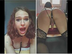 oiled curvy transgirl assfucked rough then spanked hard on ass and balls