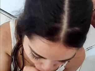 spoiled brazilian teen debora craves deepthroat before outing.