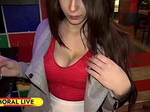 Dean spanks Ayda's fat ass hard then spitroasts her with huge cock riding