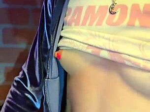 Chained blonde milf kneels ready for deepthroat gagging blowjob and spanking