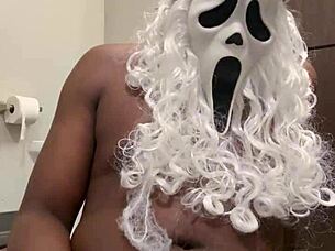 Santa begs for your help stroking his throbbing black monster cock