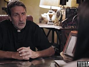 Busty Brunette Milf Fucks Priest's Huge Cock for Absolution