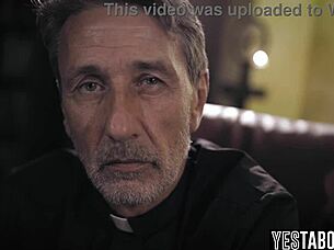 Busty Brunette Milf Fucks Priest's Huge Cock for Absolution