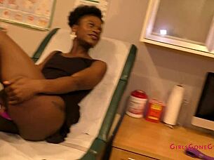 nurse rina arem's shaved pussy vibrates in humiliating exam heels