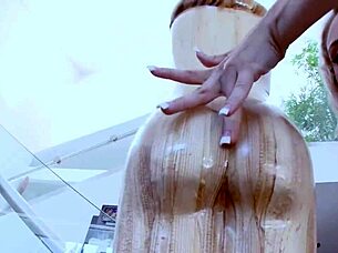 petite blonde's tight pussy stretched by massive white cock