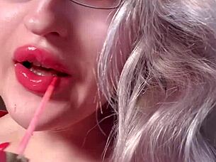 bimbo red lips worship webcam domination