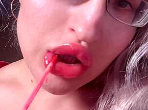 bimbo red lips worship webcam domination