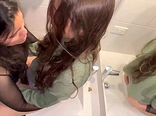 Shocked discovering rival now fingering her wet pussy to orgasm with me