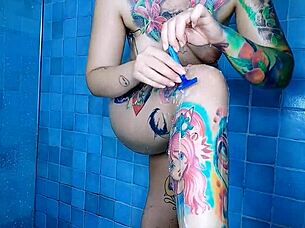 Croatian Shower Shave Anal Plug Tease