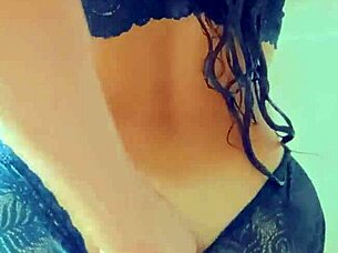 Gorgeous tanned Latina teens shower wet pussies after pool anal play