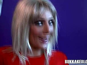 Horny Babe's Extreme Bukkake Blowbang!