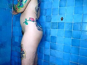 Croatian Shower Shave Anal Plug Tease