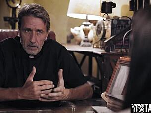 Busty Brunette Milf Fucks Priest's Huge Cock for Absolution