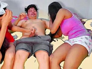 Horny Couple Ffm Fucks Pretty Skinny Teen