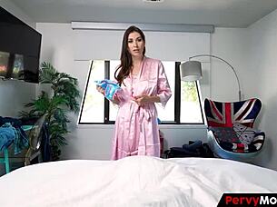 lovely milf worries about guy's sex life and fingers her naughty ass