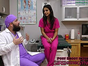 Nurse Misty Addams Deepthroats Gagging on Patient Cock Behind Hospital Scenes