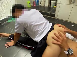 perv spies petite washing panties then drills cum-covered pussy